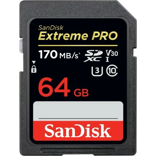 Karta pamięci SanDisk EXTREME PRO SDSDXXY-064G-GN4IN (64GB; Class U3, V30; Karta pamięci)